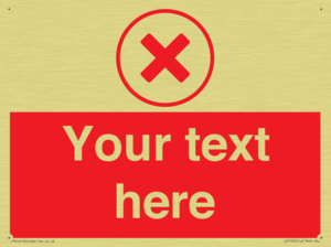 Custom red background, red cross in circle sign